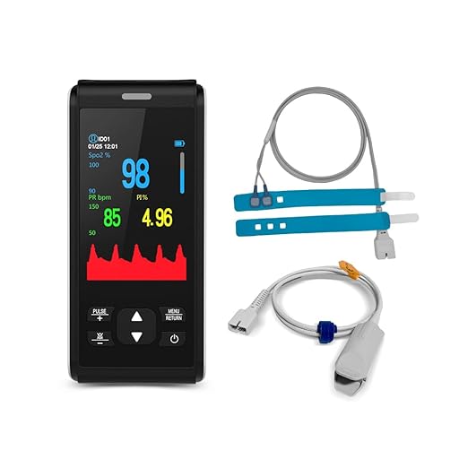 Pulse Oximeter Fingertip Infant Pulse Oximeter Overnight for Kids Handheld Blood Oxygen Saturation Monitor for SpO2 and Pulse Rate Continuous Infant Monitoring Baby Oxygen Monitor & Adult Finger Spot