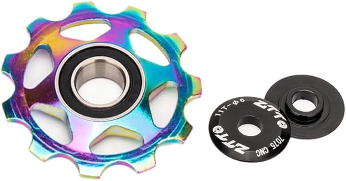 ZTTO Guide Pulley Bike Rear Derailleur Pulley Wheels, Colorful Aluminum Alloy 11T 13T CNC Road Bike Guide Roller Bicycle Derailleur 4mm 5mm 6mm for MTB, Road Bike