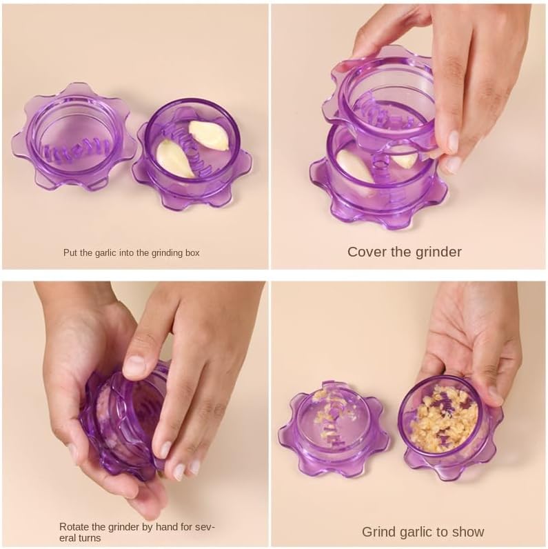 2025 New Garlic Twister,Garlic Press,Garlic Peeler,Ginger Grater,Mini Garlic Mincer (Green)