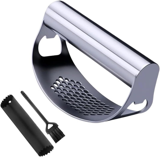 Stainless Steel Garlic Rocker,2025 New Stainless Steel Garlic Press,Garlic Press Rocker,Garlic Cutter (1)