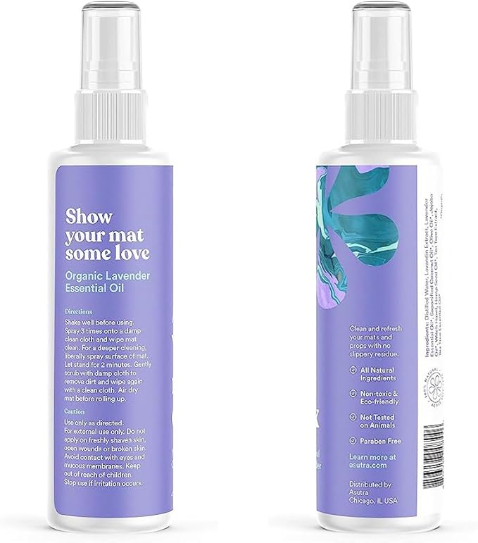 ASUTRA Yoga Mat Cleaner Spray Variety Pack (Lavender, Eucalyptus, Citrus), 4 fl oz Each (Pack of 3) - No Slippery Residue, Organic Essential Oils, Deep-Cleansing for Fitness Gear & Gym Equipment