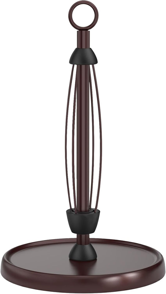Oil Rubbed Bronze Paper Towel Holder Countertop, Bronze Kitchen Accessories Decor, Stainless Steel, Weighted Base, One Hand Tear Paper Towel Stand with Ratchet System for Kitchen Farmhouse Essentials
