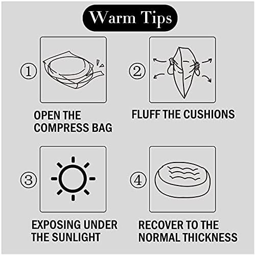 Tiita Floor Pillows Cushions Round Chair Cushion Outdoor Seat Pads for Sitting Meditation Yoga Living Room Sofa Balcony 22x22 Inch, Black