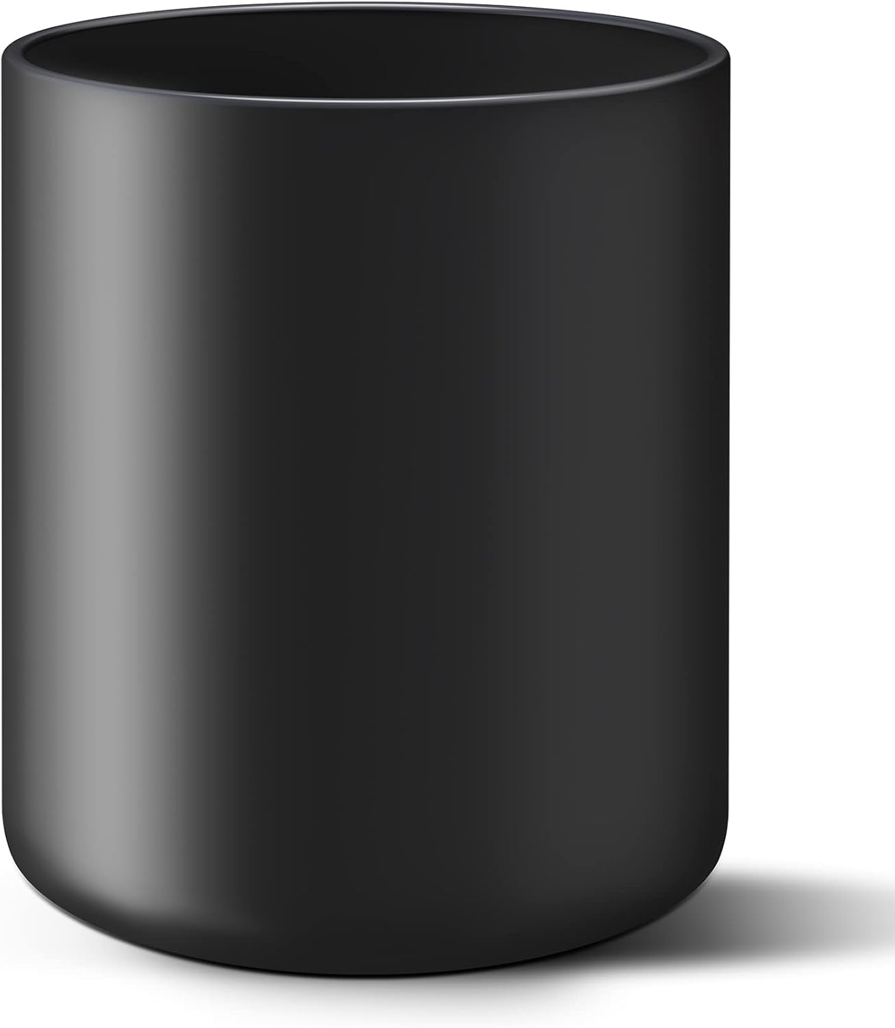 Black Kitchen Utensil Holder for Countertop, Large 7.2 Matte Ceramic Cooking Utensil Crock for Counter Easy to Clean, Modern Spatula Holder for Farmhouse Décor 7.2×5.8 INCH