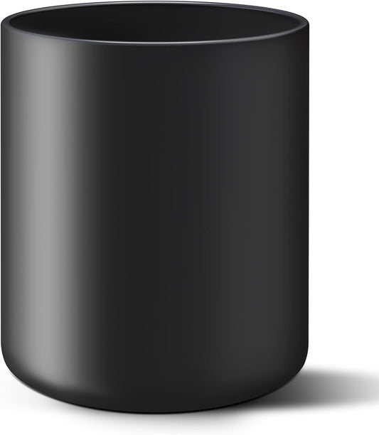 Black Kitchen Utensil Holder for Countertop, Large 7.2 Matte Ceramic Cooking Utensil Crock for Counter Easy to Clean, Modern Spatula Holder for Farmhouse Décor 7.2×5.8 INCH