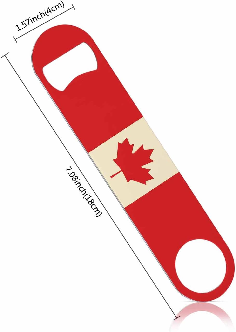 Canada Flag Stainless Steel Bottle Opener Maple Leaf Country Flag Rectangle Rough Stripes Red and Yellow Flat Beer Bottle Opener Keychain for Home Kitchen Bar Restaurant Party Birthday Gift