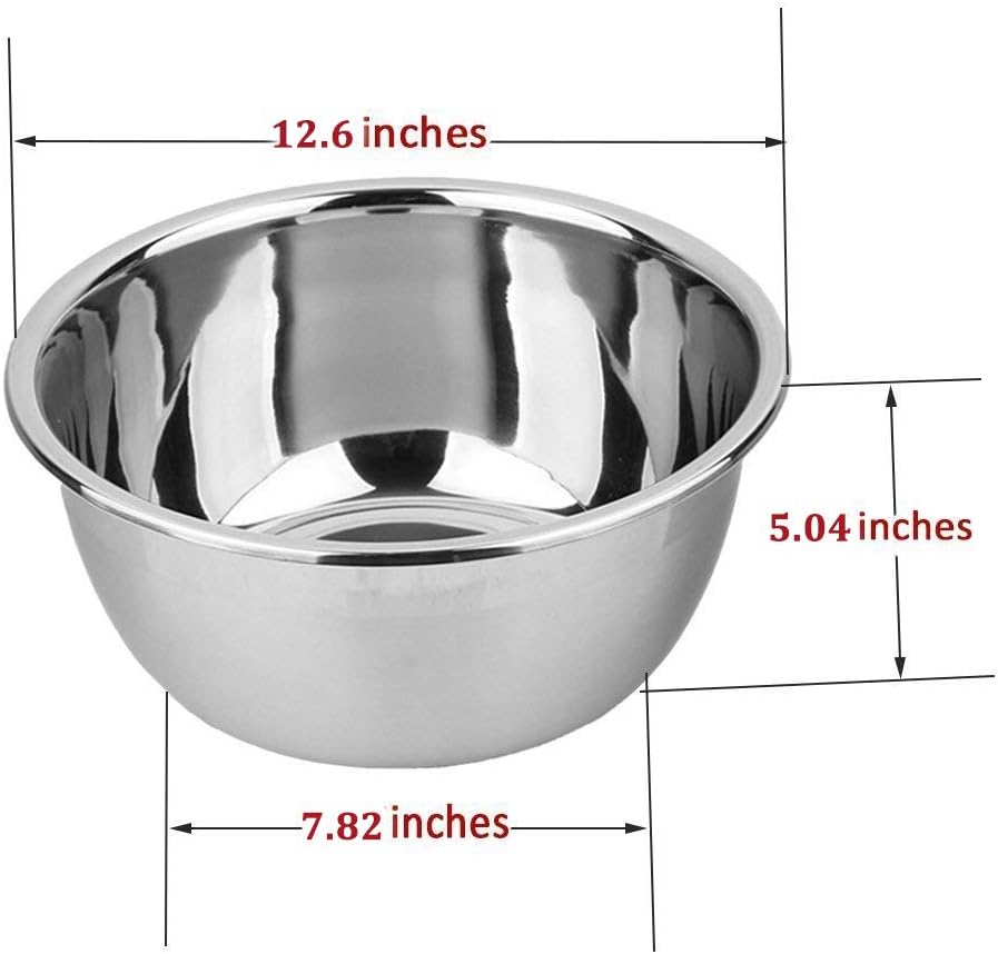meleg otthon Stainless Steel Bowl,8.5QT Salad Bowl,Metal Bowls,Stainless Steel Basin,Heavy Duty Deeper Edge Mirror Finish Dishwasher Safe Bowl (XXL)…