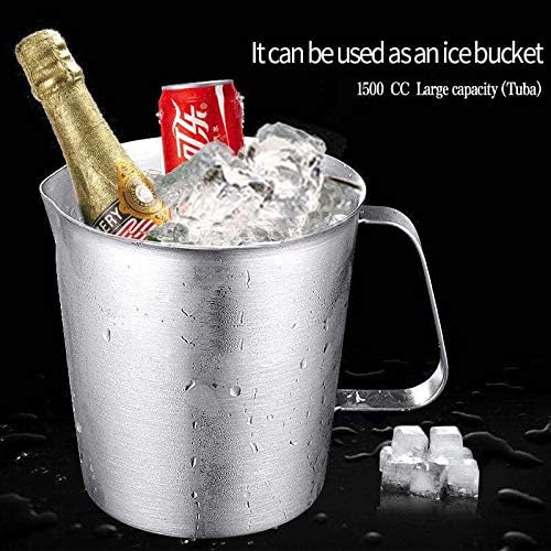 KSENDALO 48oz/6Cup SUS304 Stainless Steel Measuring Cup - Precision Engraved Markings for Liquid, Coffee, Milk & Espresso - 1.5Liter Kitchen Mixing Pitcher, Canister & Container for Baking & Frothing