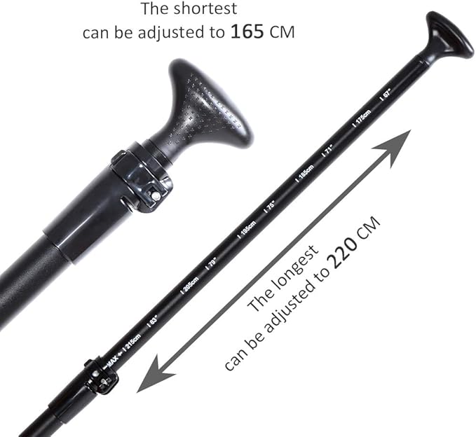 SUP Paddle - 3-Piece Adjustable Aluminium SUP Paddle with Glass Fiber Blade for Surfing, Floating, Water Sports