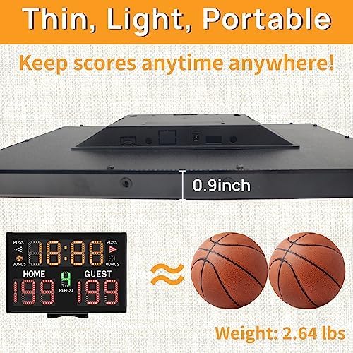 YZ Battery Powered Electronic Basketball Scoreboard Timer Clock with Buzzer, Portable Tabletop Digital Scoreboard with Remote, Wall-Mounted Professional Score Clock Score Keeper for Multisports
