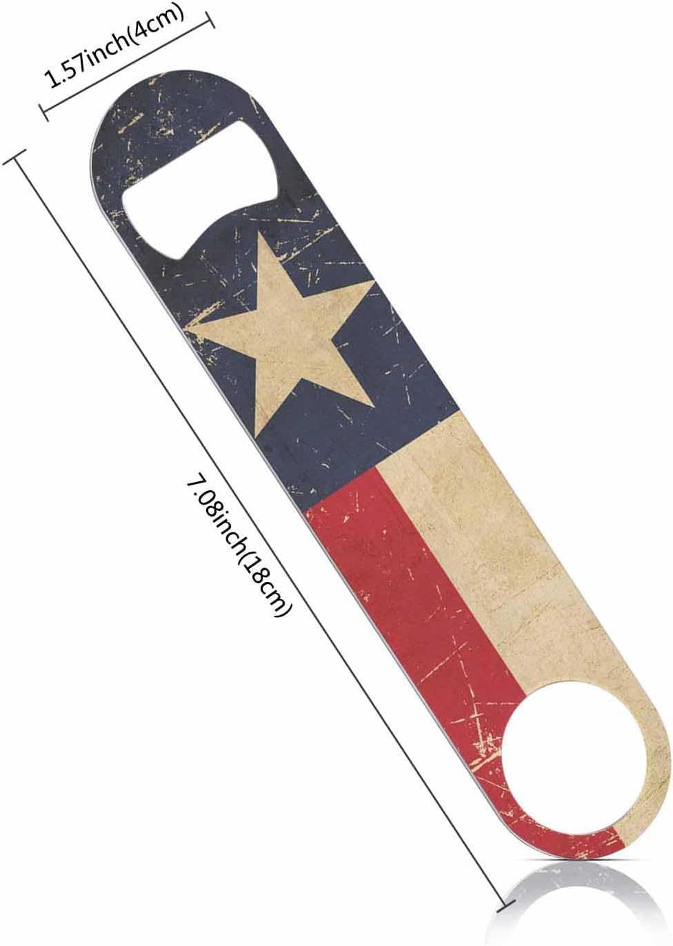 Texan Flag Stainless Steel Bottle Opener Rusty Scratched Sepia Aged Grunge Texan Flag Flat Beer Bottle Opener Keychain for Home Kitchen Bar Restaurant Party Birthday Gift
