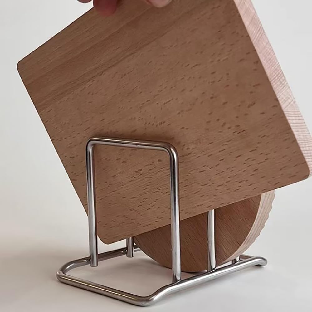 Stainless Steel Cutting Board Organizer,Cutting Board Holder Stand，Pot Lid Organizer, Kitchen Storage Rack for Lids and Boards,Cutting Board Stand for Countertop,Space-Saving Rack Organizer