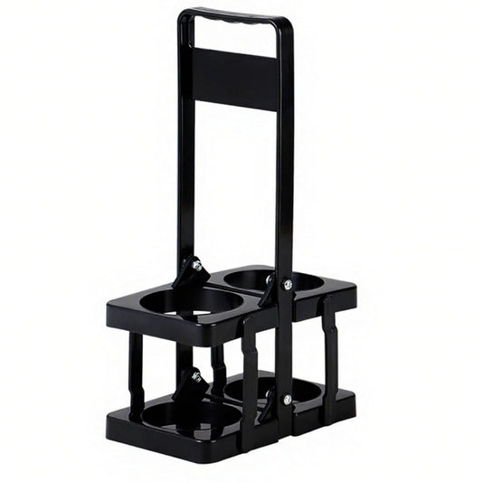 Bodaon 2 Cup Drink Carrier with Handle, Plastic Cup Carriers for Drinks, Drink Holder for Car, GrubHub/Eats Doordash Accessories, Portable Foldable Reusable Mobile, Use for Food Delivery Bag, Black