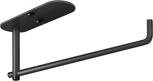 VAEHOLD Self Adhesive Paper Towel Holder Under Cabinet Mount, Wall Mounted Paper Towel Roll Holder for Kitchen, Bathroom, Wall - SUS304 Stainless Steel (Black)