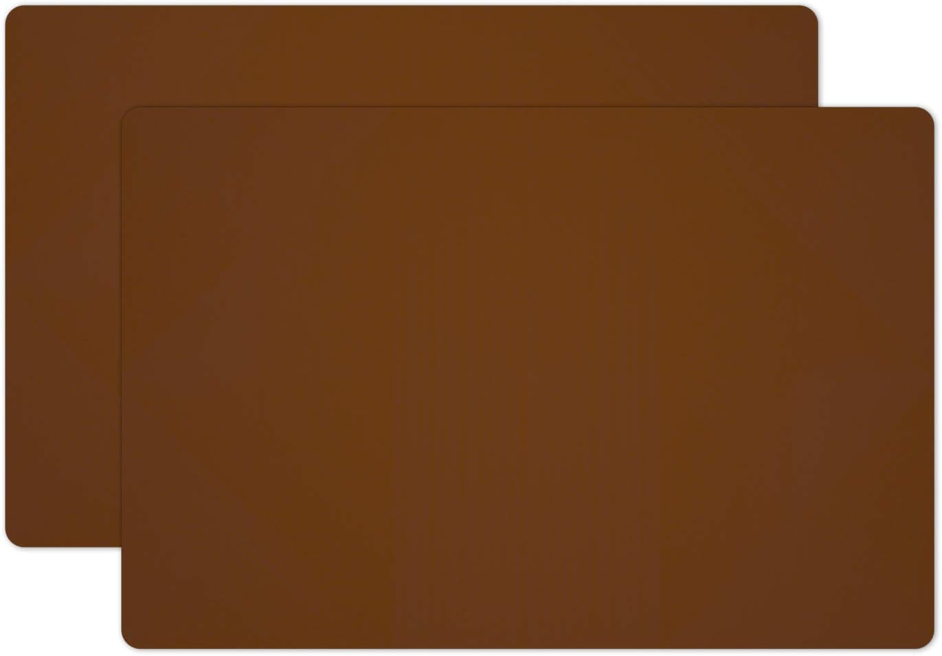 Silicone Placemats, Food-Grade Non-Slip Waterproof, Dining, Stain Resistant, Countertop Protector, Kitchen Counter Mat, Heat Resistant, Baking mat Dishwasher Safe (23.6"×15.7"-2pack, Coffee)
