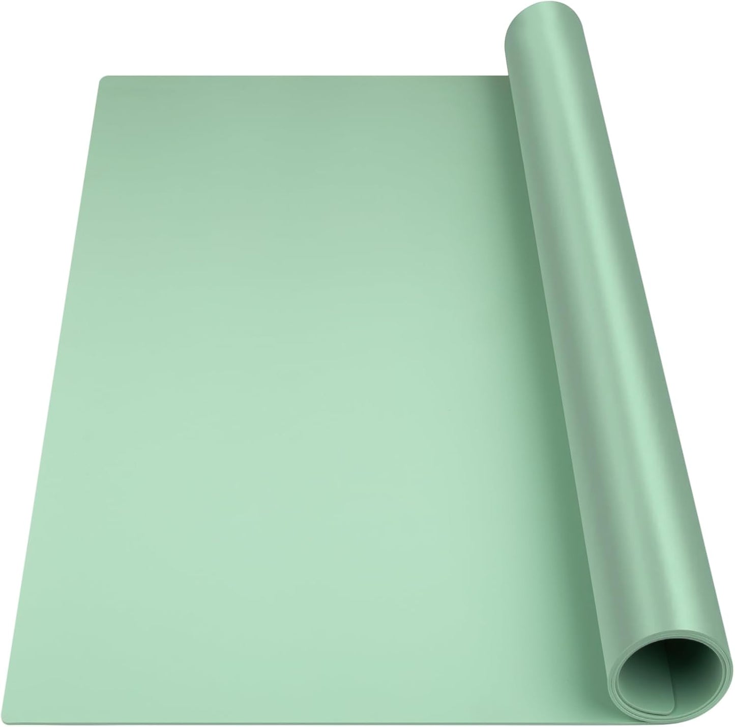 Silicone Mat Heat Resistant Mats for Countertop, Large Silicone Mats for Kitchen Counter Crafts Workbench Table, Size 48x24 inches Thick 2mm,Rolled Package,Light Green