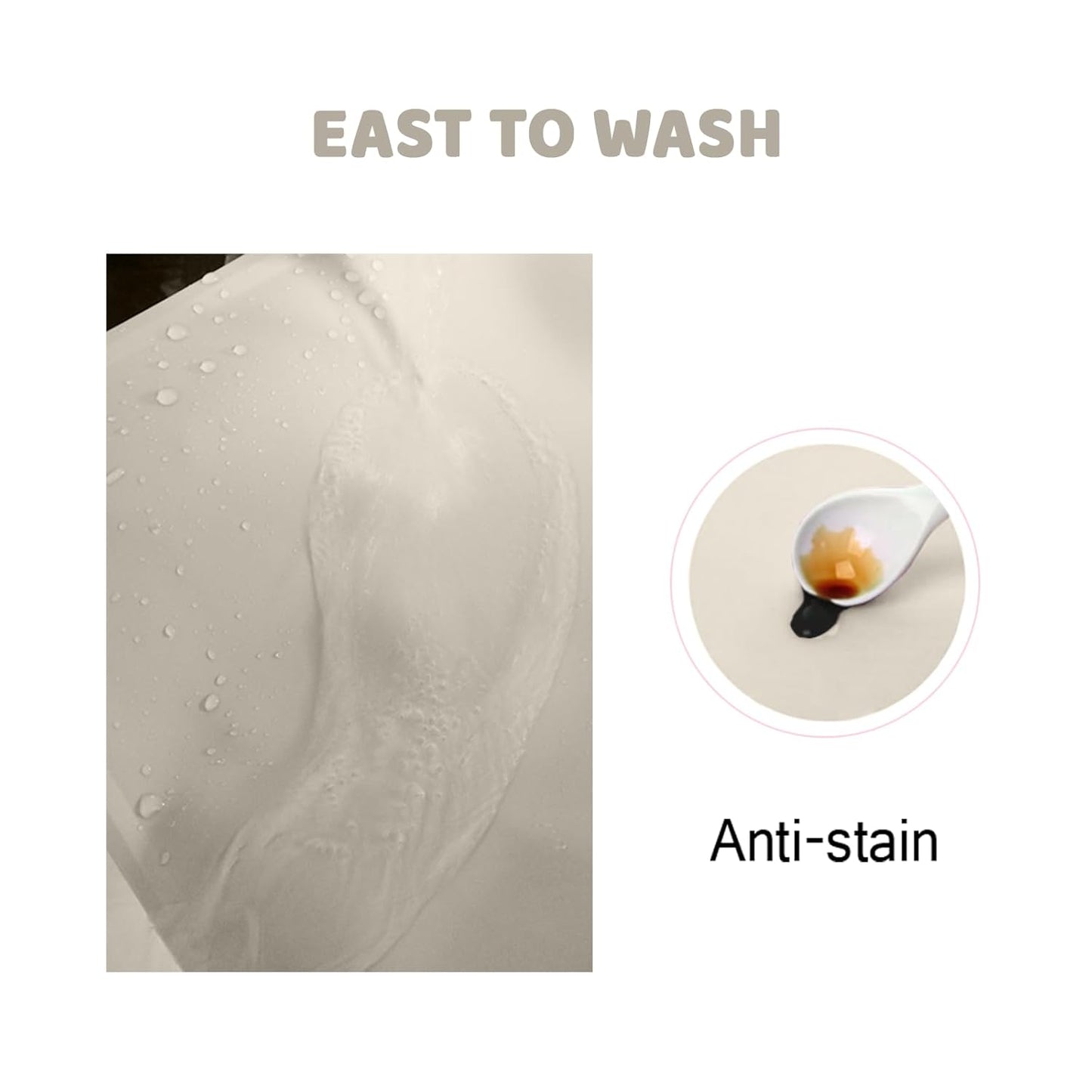 Silicone Placemats for Toddlers Thicker Version, Non-Slip Reusable Kids Placemats for Dining Table, Stain-Proof Baby Table Mat for Restaurants 4 Packs (Light Gray&Beige)