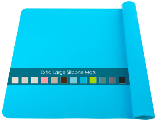 Extra Large Silicone Craft Mat for Kids, Large Silicone Sheet for Crafts, Kitchen Non-Stick Baking Mat, Heat Resistant Countertop Mat, Waterproof Placemat, Multipurpose Mat, Blue (23.62x15.75 inches)