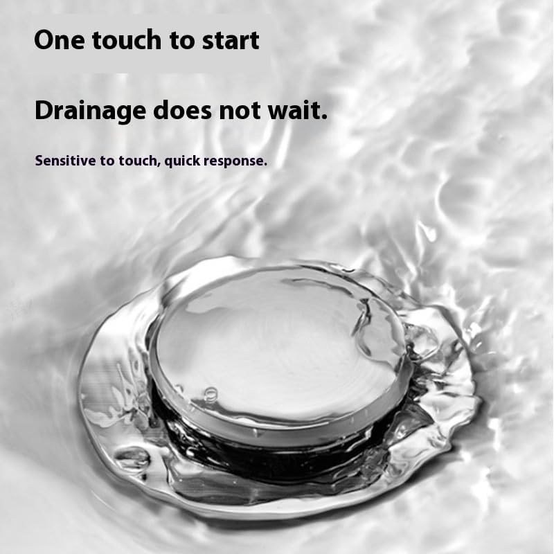 Brushed Nickel Stainless Steel Pop up Drain for Bathroom Sink with Detachable Basket Bathroom Sink Drain with Overflow Sink Drain Strainer