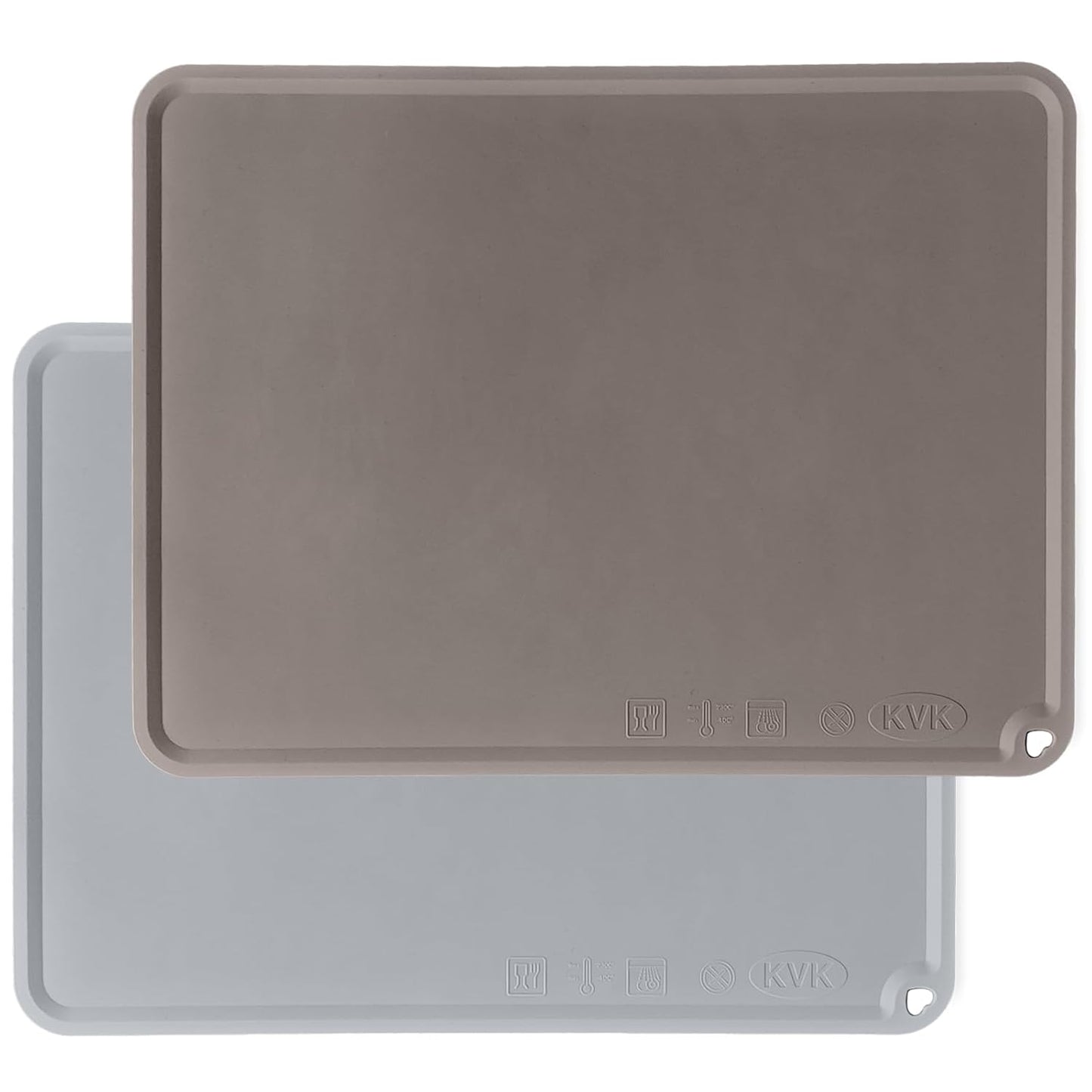 Silicone Placemat for Toddles Kids Non-Slip Reusable Portable Baby Placemats for Restaurant Stain-Proof Children Food Mats Eating Table Mat 2 Pack (Charcoal&Silver Gray)