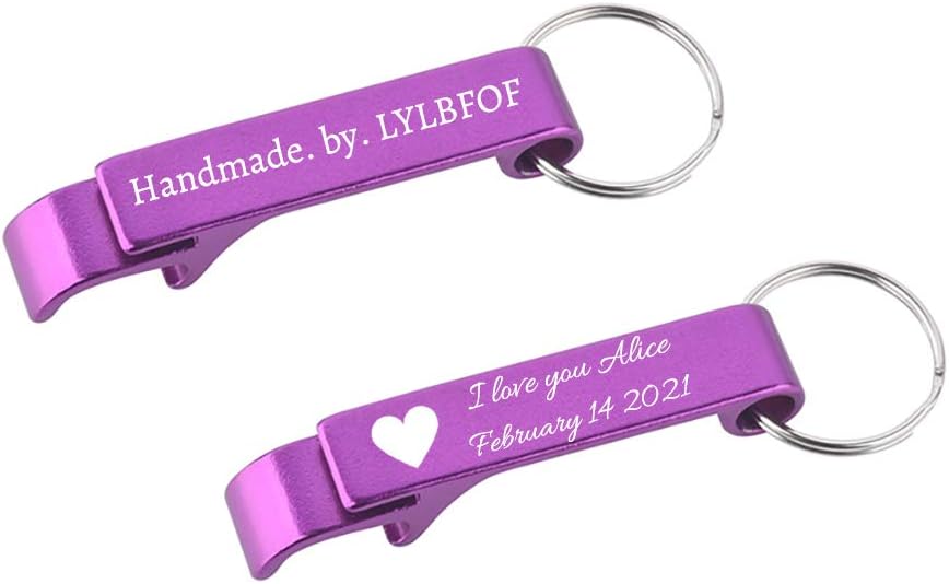 100pcs Personalized Bottle Opener Keychain Custom Aluminum Beer Bottle Opener Engraved Any Text/Logo Wedding Favors, Brewery, Bar, Anniversaries, Party, Property Agent, Guests, Graduation, Christmas