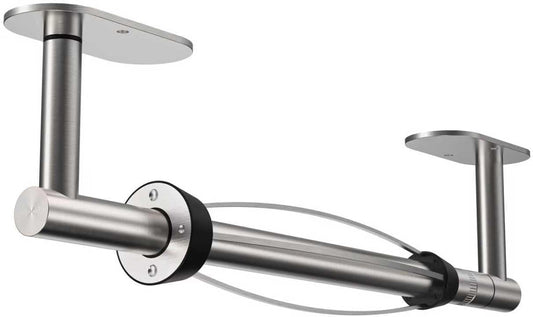 Paper Towel Holder Under Cabinet, Self Adhesive or Wall Mount for Kitchen Bathroom, Stainless Steel Paper Towel Holders with Damping Effect, Single Hand Operable (Silver)