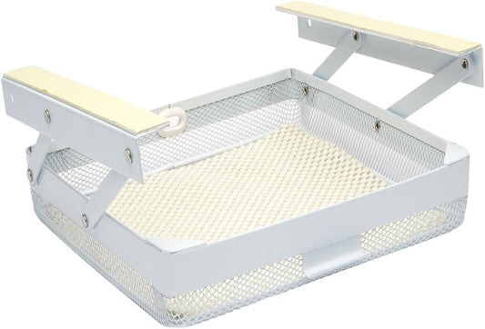 Anything Keeper - Organizer for Home, Kitchen, Bathroom, RV, Small Spaces - Storage Organizers - Compact Metal Basket - Under Cabinet Holder - Easy Install - Holds Strong - 11 x 10 x 2in - White