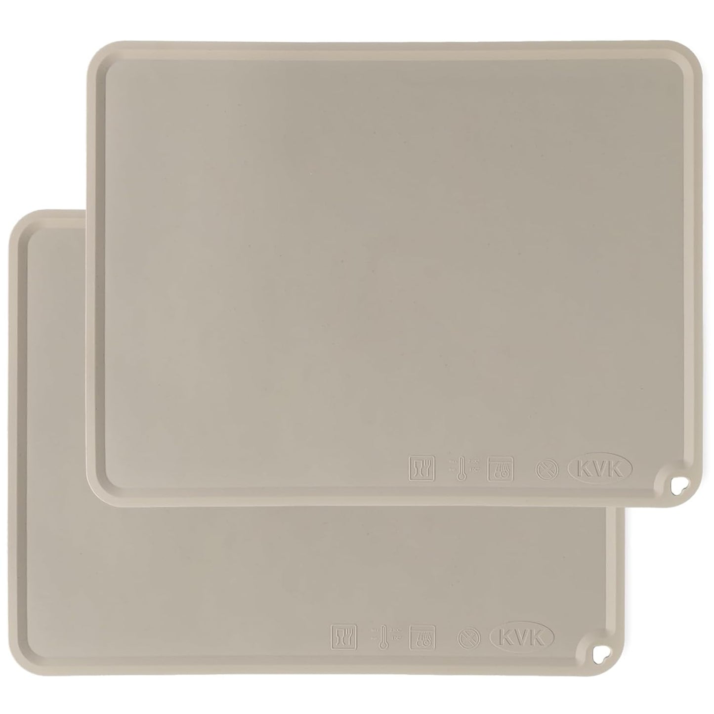 Silicone Placemat for Toddles Kids Non-Slip Reusable Portable Baby Placemats for Restaurant Stain-Proof Children Food Mats Eating Table Mat 2 Pack (Ecru)