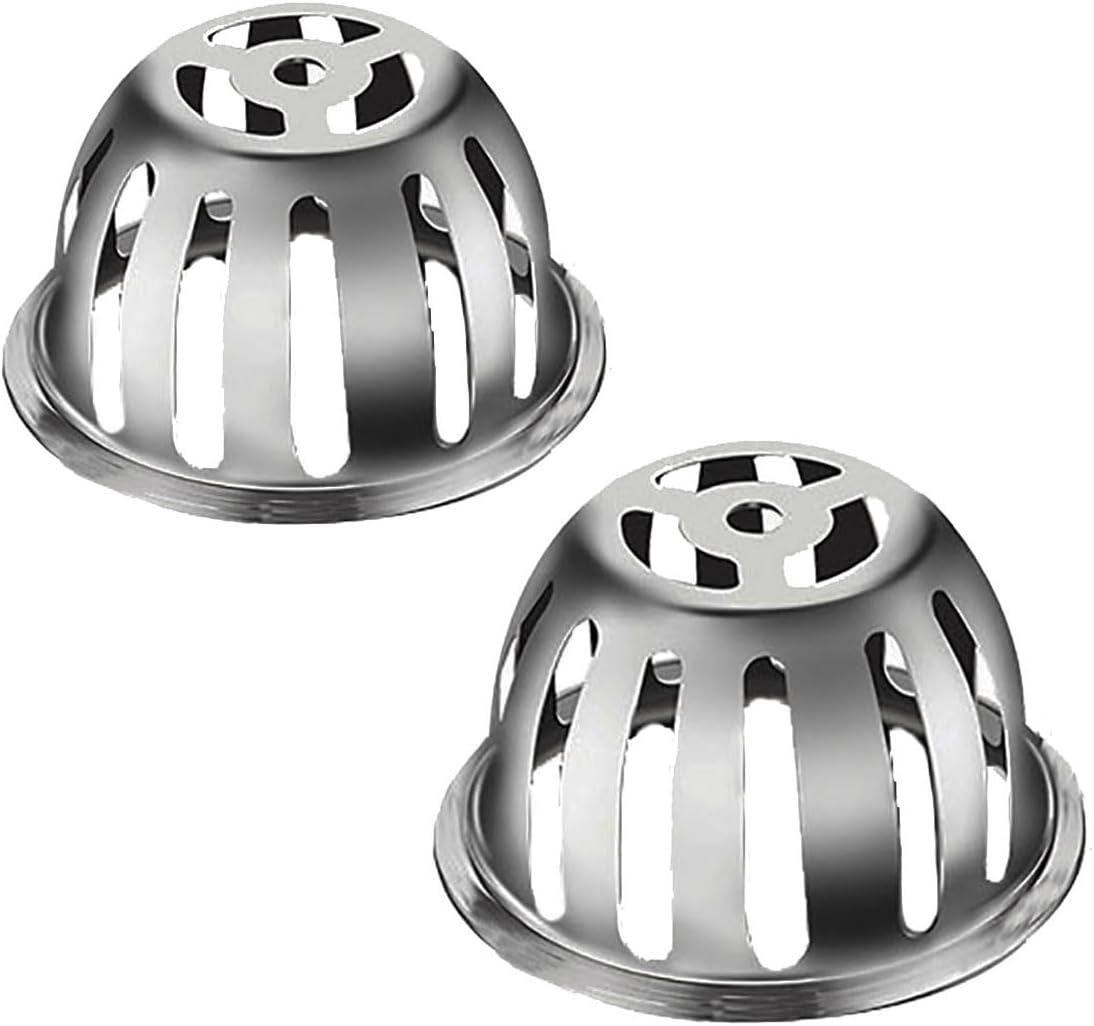 SUS304 Stainless Steel Roof Dome Drain Cover Strainer Anti-Clogging Atrium Grate 2pcs/pk (Φ: 3.5 inch)