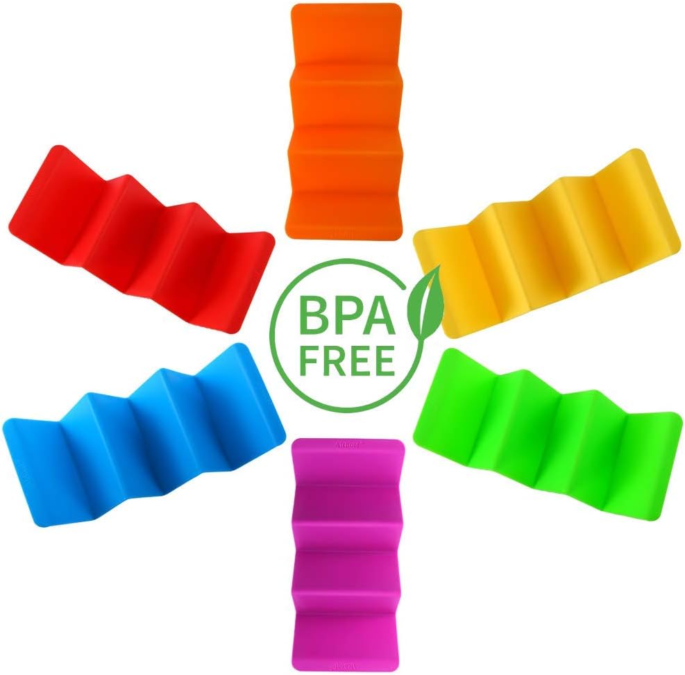 Aichoof Colorful Taco Holder Stands Set of 6 - Premium Large Tray Plates Holds Up to 3 or 2 Tacos Each, PP Health Material Very Hard and Sturdy, Dishwasher & Microwave Safe