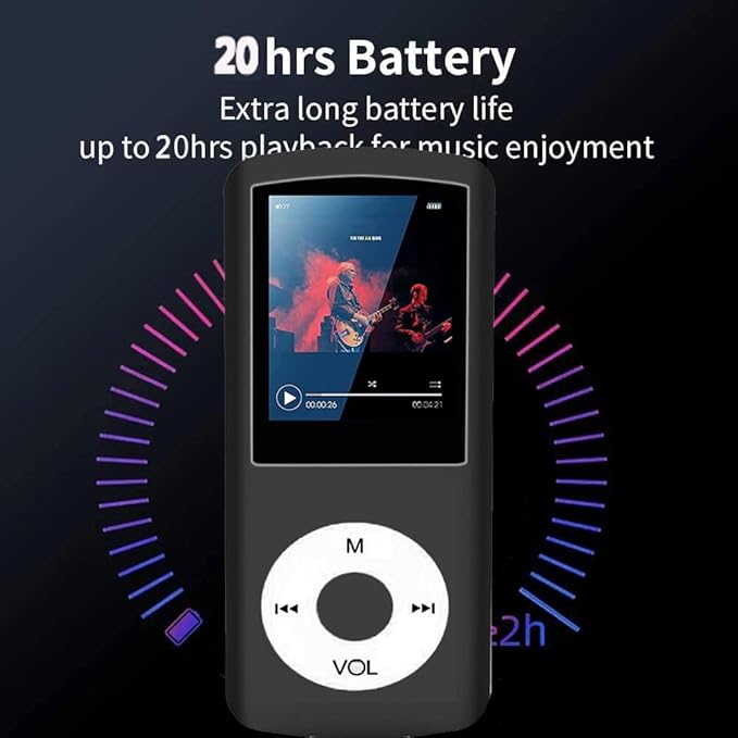 MP3 Player / MP4 Player, Hotechs MP3 Music Player with 64GB Memory SD Card Slim Classic Digital LCD 1.82'' Screen Mini USB Port with FM Radio, Voice Record (Black)