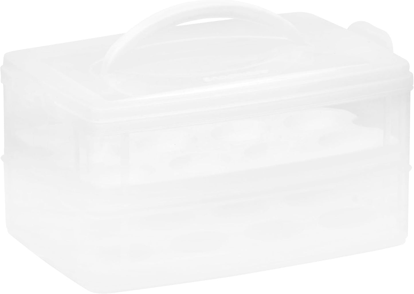 Snapware (2-Layer, 24 Eggs) Plastic Detachable Deviled Egg Carrier Storage Container With Lid and Handle, Freezer Dishwasher Microwave Safe