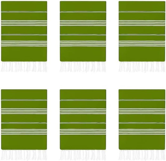 HAVLULAND Turkish Beach Towels Oversized -100% Turkish Cotton Super Soft Lightweight - Absorbent and Quick Drying Bath Towel - Sand Free Beach Towel - Turkish Towels for Adults (Olive Green, 12 Pack)