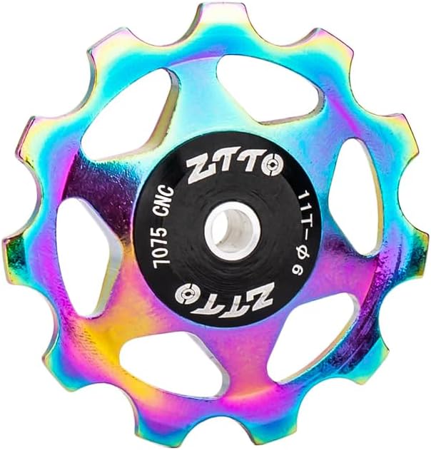 ZTTO Guide Pulley Bike Rear Derailleur Pulley Wheels, Colorful Aluminum Alloy 11T 13T CNC Road Bike Guide Roller Bicycle Derailleur 4mm 5mm 6mm for MTB, Road Bike