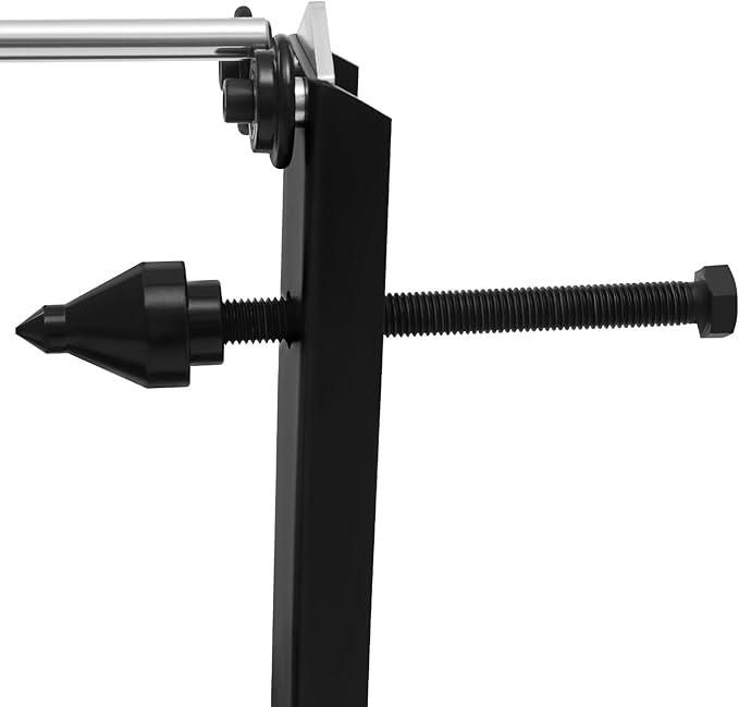 Motorcycle Bike Wheel Balancer, Tire Balancer Stand with Adjustable Foot Pads & Centering Cones, Professional Bicycle Wheel Repair Steel Bearing Bracket Rim for Wheel Axle Diameter 0.55in