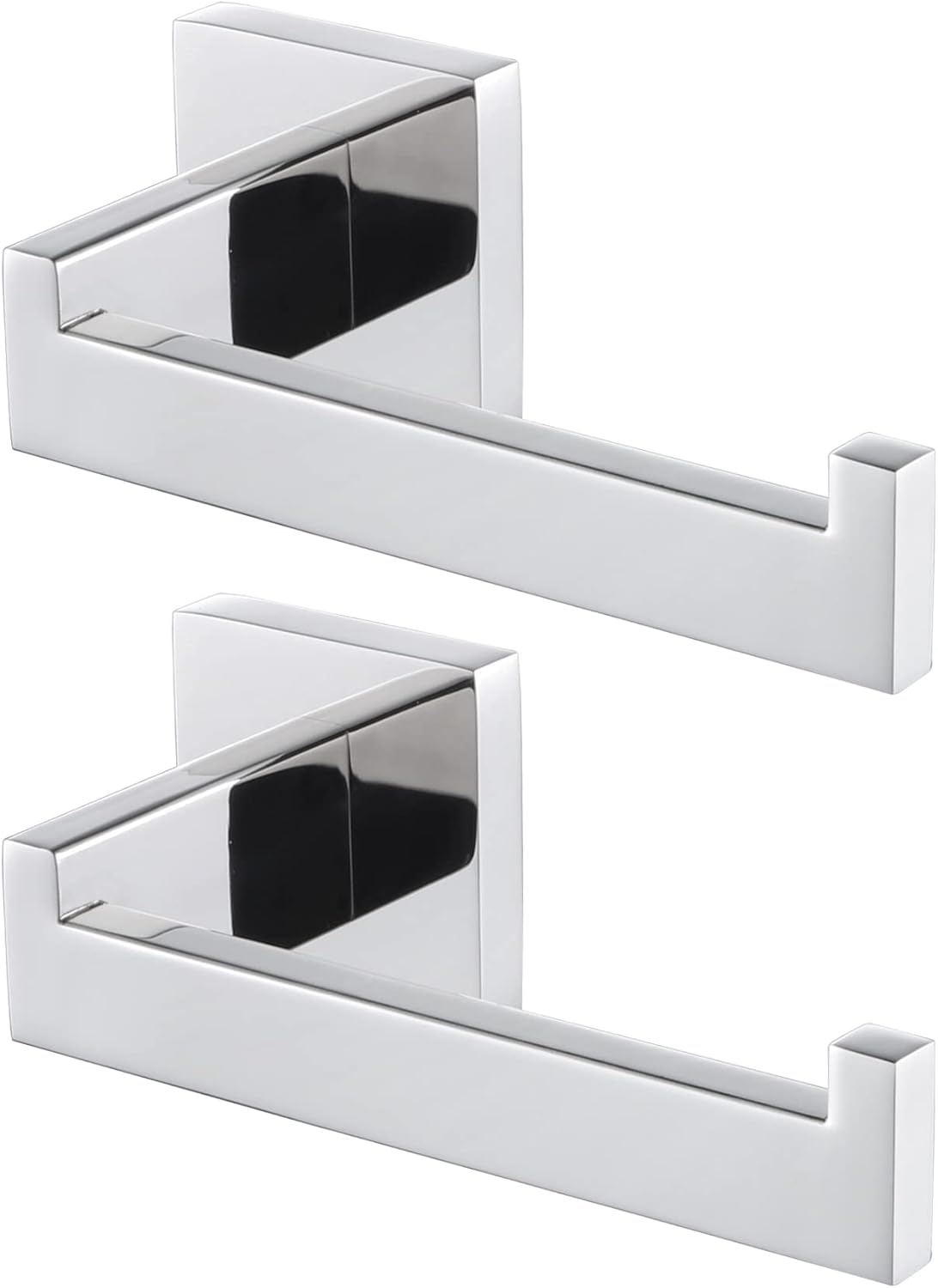 KOKOSIRI Toilet Paper Holder Chrome Toilet Roll Holder for Bathroom Kitchen Washroom T-304 Polished Stainless Steel Wall Mounted, 2 Pack, B2003CH-P2