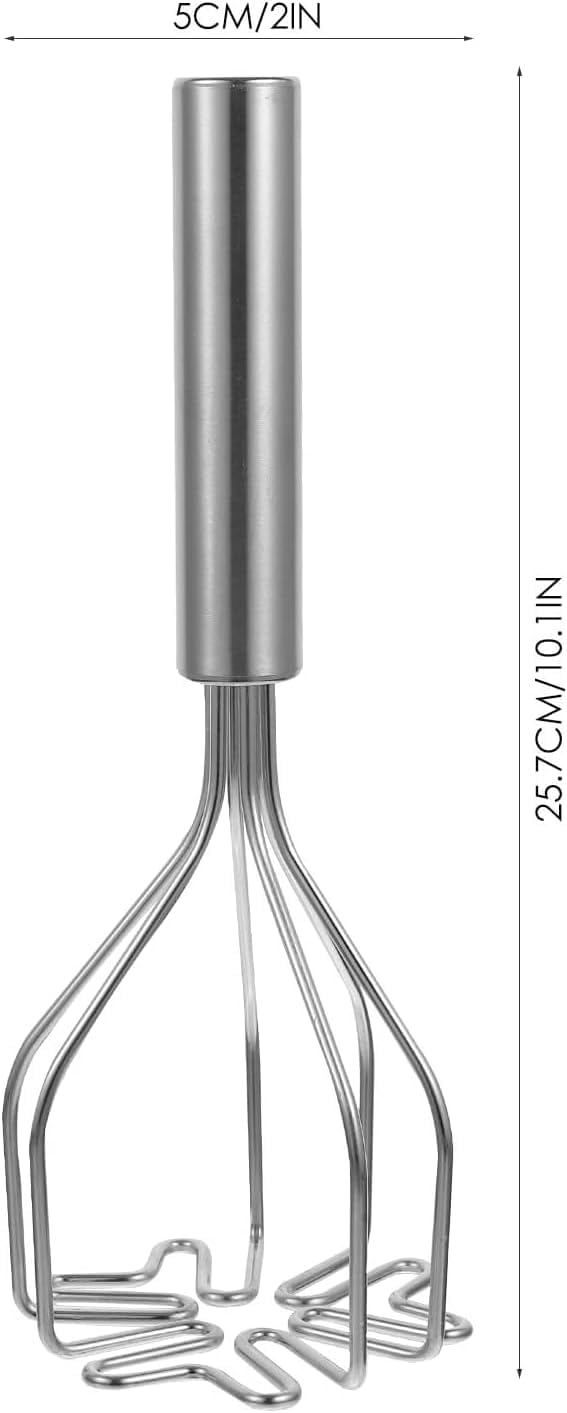 Stainless Steel Potato Masher, Ground Beef Smasher Tool, Multi-Purpose Kitchen Utensil for Vegetables and Fruits