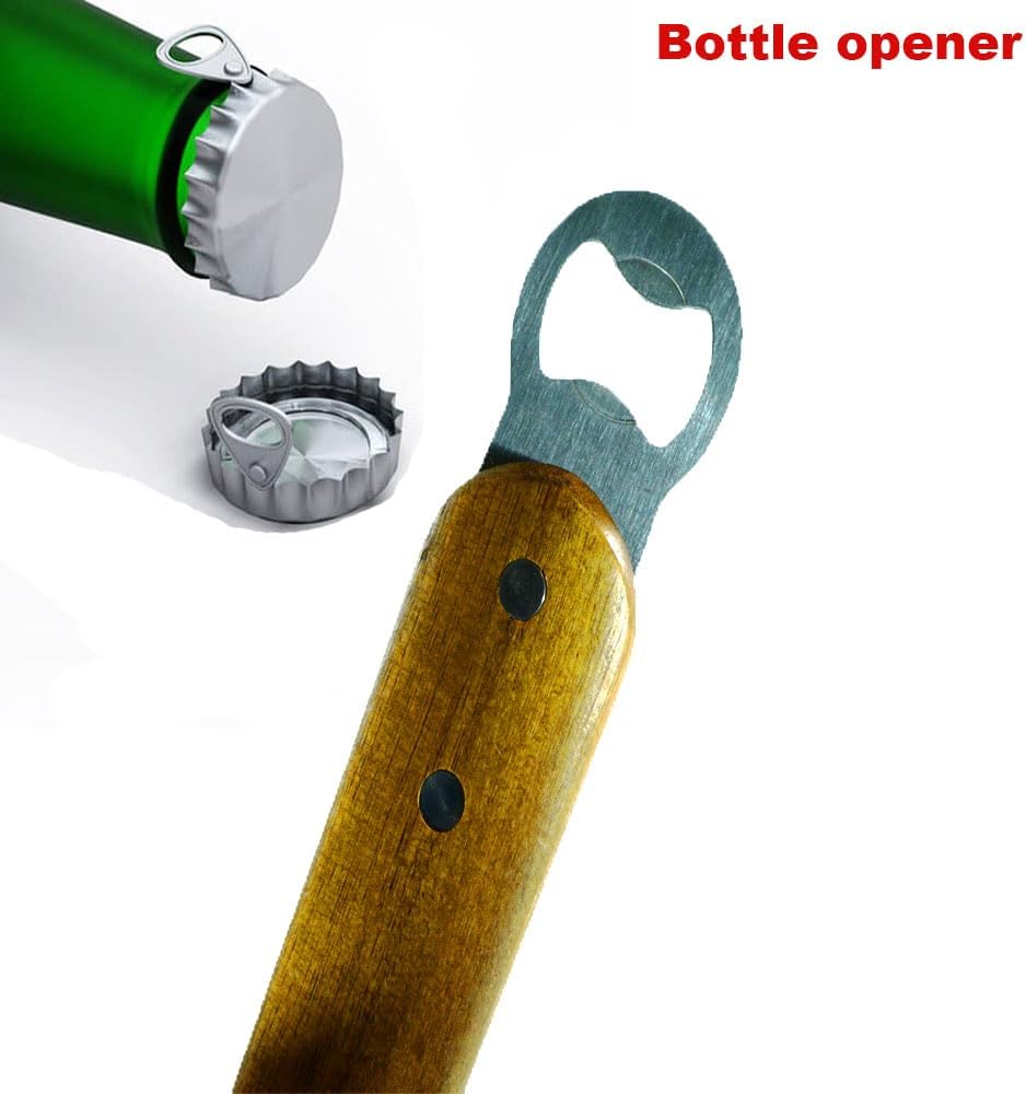 Grill Utensils Set -Innovative 2 in 1 Grill Tongs-Spatula & Barbecue Meat Forks with Long Wooden Handle for Outdoor Grilling,Cooking and Griddling