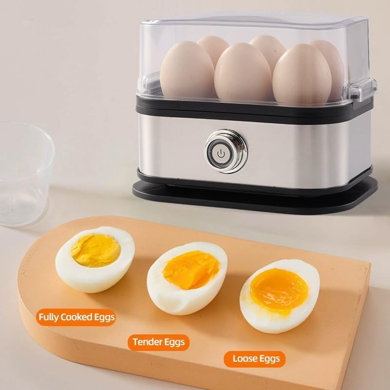 Sunny Side Master Egg Cooker, 2025 New Rapid Egg Cooker 6 Egg Capacity, Soft, Medium, Hard Boiled, Poacher, Stainless Steel Electric Eggs Cooker With Auto Shut-Off, BPA Free (2PCS)