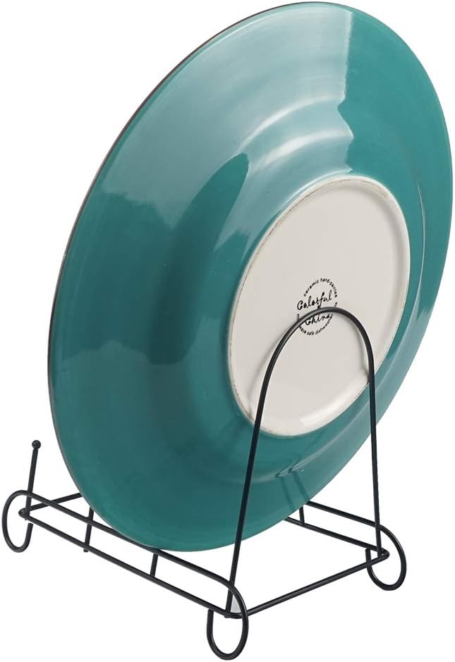 Artliving 3-Tier Plate Holder Display Stands - Metal Scrollwork Dish Rack - Cabinet Organizer - Set of 2