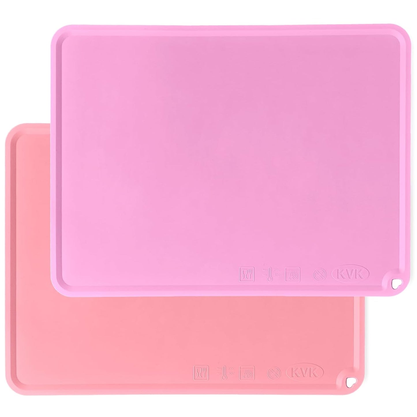 Silicone Placemat for Toddles Kids Non-Slip Reusable Portable Baby Placemats for Restaurant Stain-Proof Children Food Mats Eating Table Mat 2 Pack (Mauve&Peach)