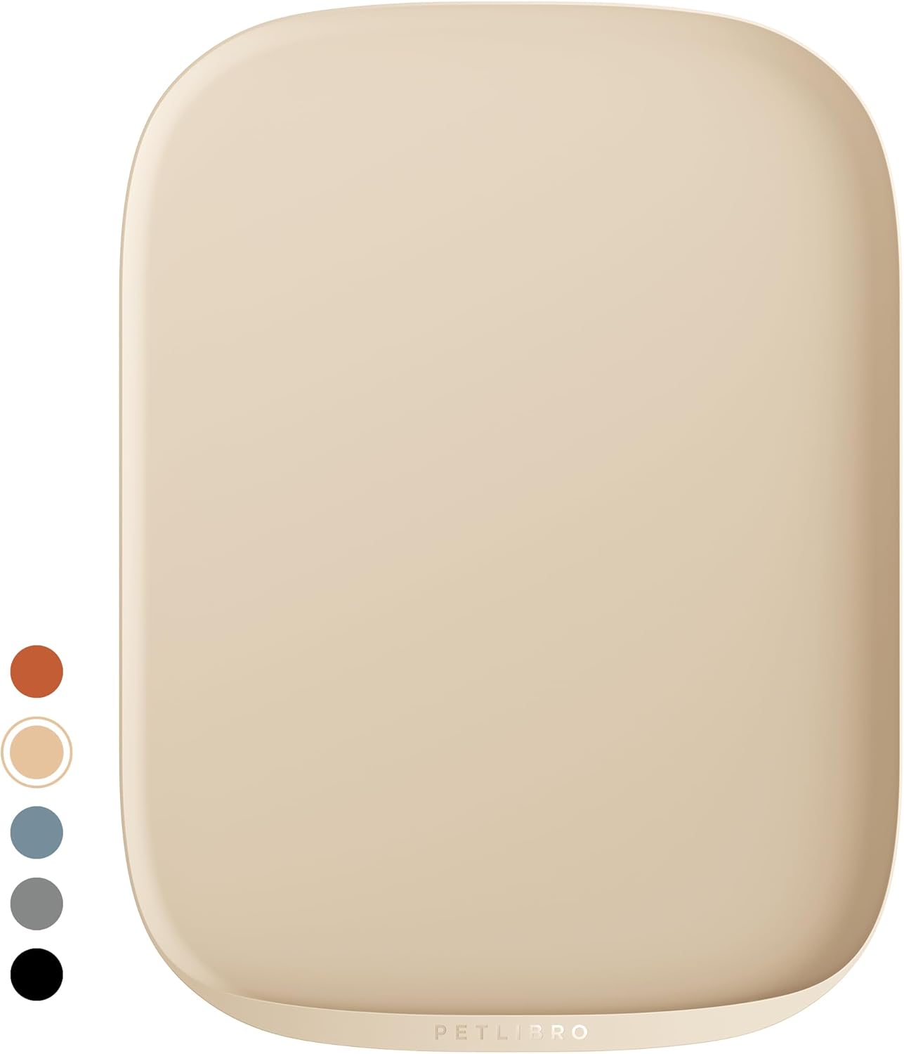 PETLIBRO Pet Food Mat for Cat & Dog, Waterproof Non-Slip Silicone Cat Food Mat for Feeder & Fountain, Dog Food Mat for Bowl & Waterer, Raised Edge Spill Protection Floor, Cove Feeding Mat 17.7"x12"