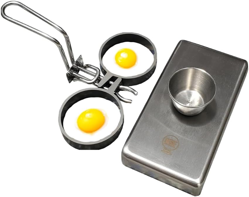 Rattleware Stainless Steel Egg Rings - Commercial-Grade, Even Cooking, Heat-Resistant Handle, Ideal for Frying Eggs - Durable & Trusted by Professional Chefs Worldwide (2 Ring Set)