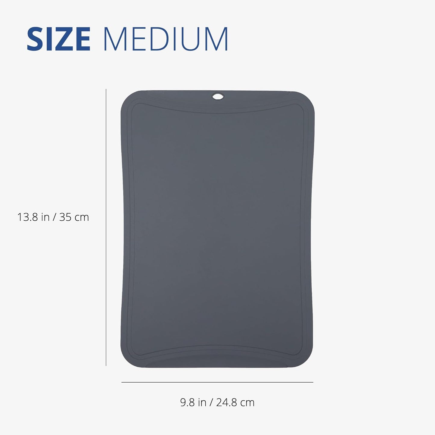 Blue Ginkgo TPU Cutting Mat [Medium] – Korean-Made Flexible, Knife-Friendly, Durable Kitchen Cutting Board (Dark Gray)
