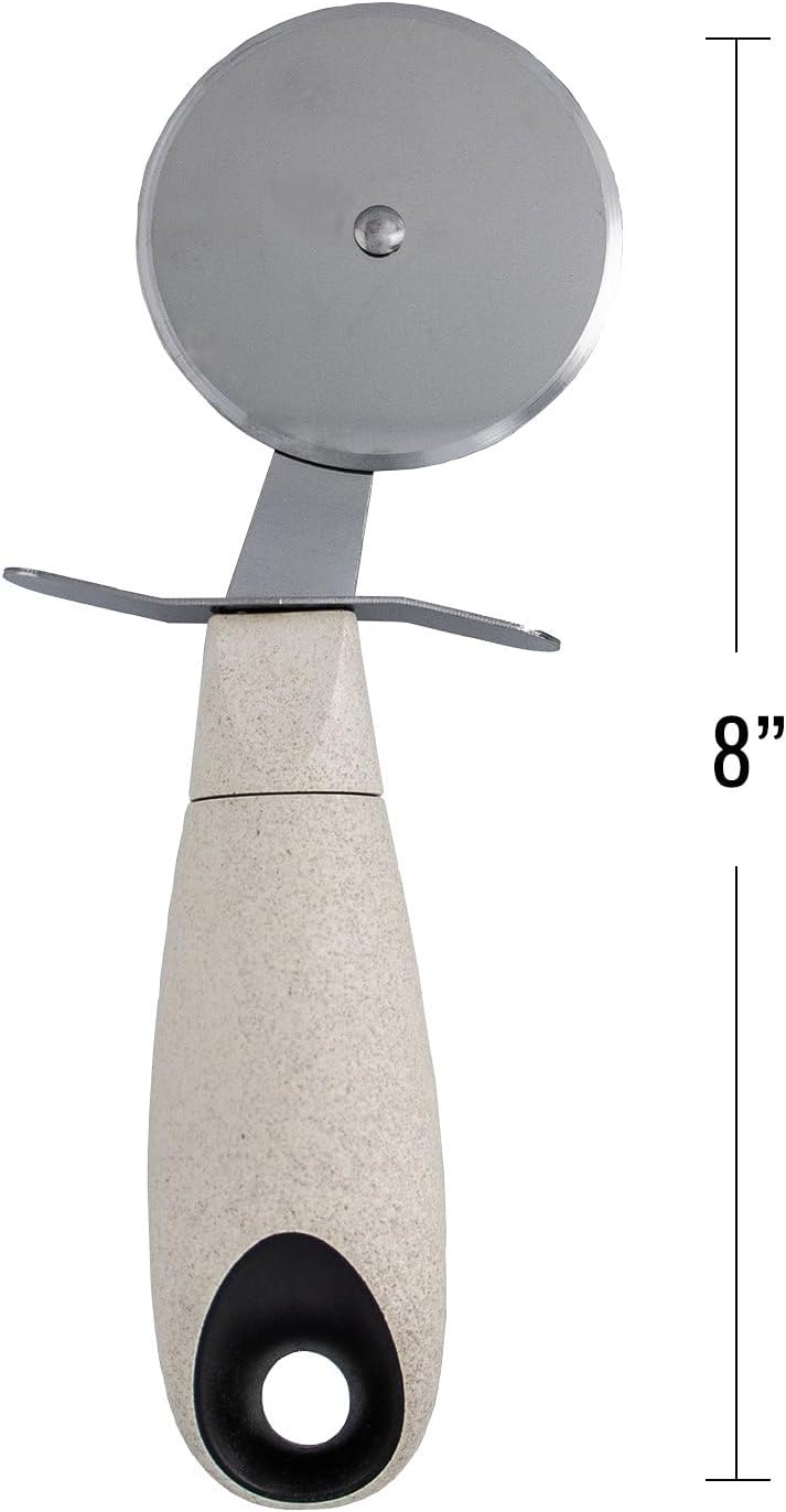 Beille Cream Stainless Steel Wheat Straw Pizza Cutter Kitchen Utensil Home Goods