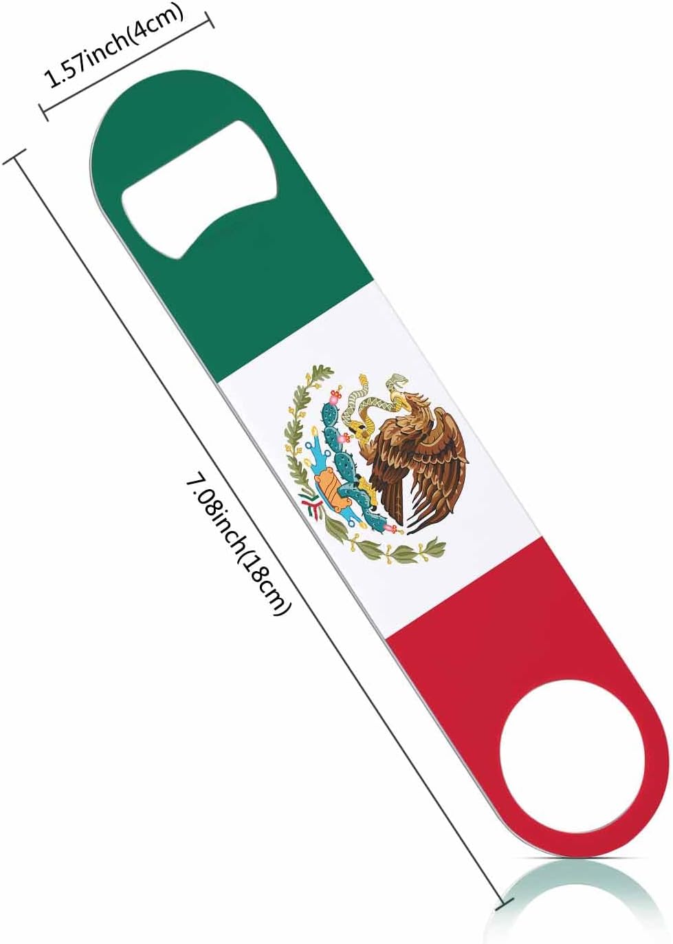 Mexican Flag Stainless Steel Bottle Opener Nice Country Flag Patriotism Red Green White and Eagle Flat Beer Bottle Opener Keychain for Home Kitchen Bar Restaurant Party Birthday Gift