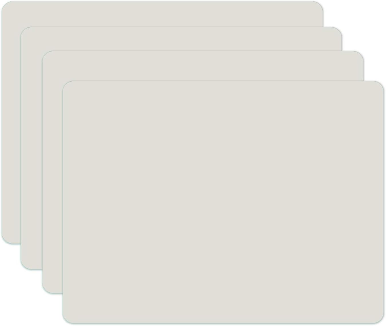 Silicone Placemats, Food-Grade Non-Slip Waterproof, Dining, Stain Resistant, Countertop Protector, Kitchen Counter Mat, Heat Resistant, Baking mat Dishwasher Safe (15.7x11.8Inch-4pack, White Gray)