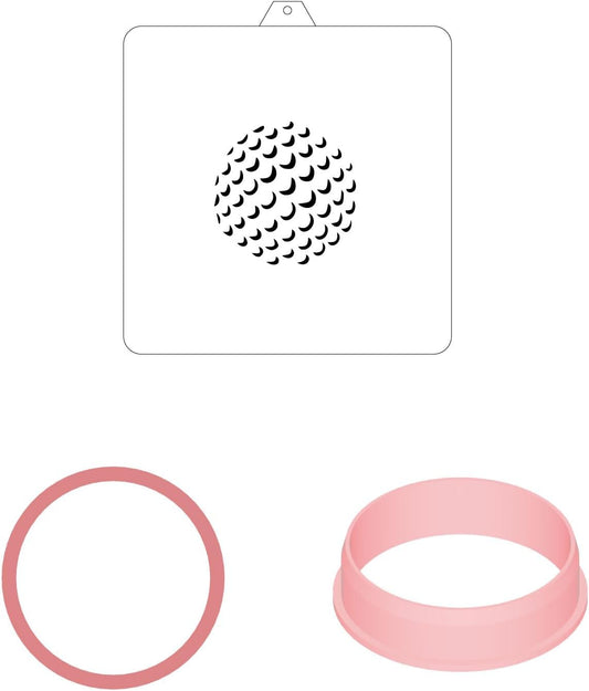 Cookie cutter and stencil set Baking stencils and cutters bundle DIY bakery decorating kit Cookie cutter with stencils Icing stencil and cookie cutter combo (Balls)