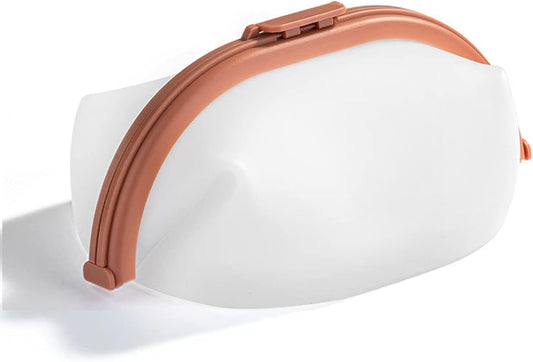 Reusable Silicone Food Storage Container Bags Microwave, Dishwasher and Freezer Safe Plastic Fruit, Marinate Meat, Cereal, Sandwich, Snack, Travel Items Glamorous brown