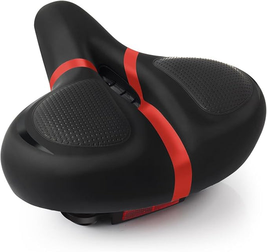 Bicycle Seat Replacement, Bike Seat for Men and Women, Comfort Wide Bike Saddle Memory Foam Padded Soft Bike Seat Cushion Compatible with Peloton, Mountain, City Bikes, Indoor Exercise Bikes